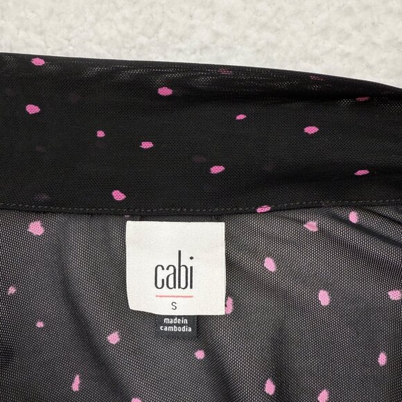 Cabi 2 Pc Wide Leg Crop Pants Set Impetuous Black Pink Micro Dot Retro Size S - Picture 10 of 14